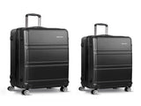 Wanderlite 2Set 20-28 Inch Luggage with TSA Lock Spinner Travel Suitcase Carry On Hard Shell Luggage LUG-ABS-LINE-2SET-BK