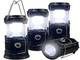4 Pack Foldable Camping Lantern, Solar and USB Rechargeable, Lightweight Waterproof V1308-DSZKI-513