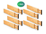8 Pack Bamboo Adjustable Kitchen Drawer Dividers LSB-36045