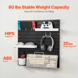 VEVOR Pegboard Combination Kit 280 x 280 mm Plastic Pegboard 4 Panels Black V952-GJGBHSSL11111EGUEV0