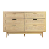 Artiss 6 Chest of Drawers - BRIONY Oak FURNI-E-RAT-CDR-6D-WD-AB