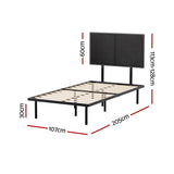 Artiss Bed Frame King Single Size Metal Frame NOE MBED-C-NOE-KS-BK