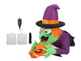 4.43ft Witch Broke Out From Window Inflatable Decoration Built in LED Light Outdoor Props Blow Up V1294-YM0901-3115240073311