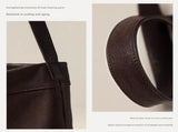 Black Minimalist Vintage-Style PU Leather Shoulder Bag Casual Commuter Tote V888-ELOSUNG33776