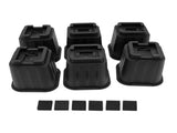 6Pcs Furniture Risers Multifunction 5in Height Black Plastic Furniture Leg Extender for Office Home V1294-YM3114220096911-0421
