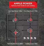 Gas Glass Cooktop 60cm Black V214-MCG601GBL