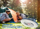 2X Portable Camping Fan with LED USB Rechargeable Battery Operated Fan for Tent Car Emergency V1308-DSZKI-1075