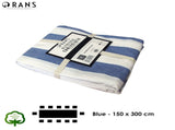 Rans Blue Alfresco Stripes Cotton Tablecloth - Choose from 2 sizes 150cm x 300cm V442-RAN-TABLEC-ALFRESCO300CM-BLUE-RE
