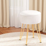 Artiss Ottoman Storage Foot Stool Vanity Velvet Round White FS-B-ST03-VEL-WH