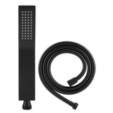 Matte Black Brass Square Handheld Shower Head Bathroom Sprayer Handshower with Hose V1294-YM0727-JY15299