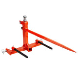 49" Hay Spear, Bale Spears 726kg Loading Capacity, Three-Point Hitch Tractor Attachment with 2pcs V952-TZCZS49INCHSCWHSBV0