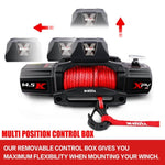 X-BULL 12V Electric Winch 14500LBS synthetic rope with 4PCS Recovery Tracks Gen3.0 Black V211-AUEB-AXEW016RT009-2