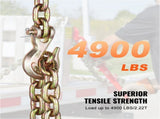 G80 Transport Binder Chain, 8 mm x 316 cm 2-Pack Tow Chain with Clevis Grab Hooks, 2.22T Safe V952-ZGTLSGMGDX2JYBW2AV0