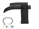 G1/2 Mixer Water Tap Basin Sink Faucet with Long Handle for Bathroom Hotel Homestay Black V1294-YM0710-3112210077011