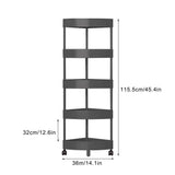 Detachable 5-Tier Bathroom Corner Shelf Organizer with Rolling Wheels and Drainage Holes, Durable V1370-AZ4-13568