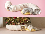 Yellow Cute Foldable Cat Tunnel Bed with Dual-Zipper Detachable & Connectable Design - 2-in-1 V888-ELOSUNG49482