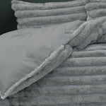 Ardor Jax Grey Chunky Faux Fur Quilt Cover Set King V442-INT-QUILTCS-JAX-SMOKE-KI