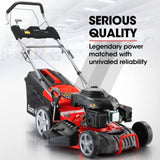 BAUMR-AG 18" 224cc Electric Start Self Propelled Lawn Mower, 7 Height, Steel Deck, 6HP, 4-Stroke V219-MOWSPRBM18EA