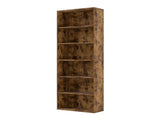 Levede 6 Tier Book Shelf Adjustable Shelves Walnut CH1154-6-WA