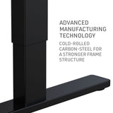 FORTIA Sit Stand Standing Desk, 120x60cm, 72-118cm Height Adjustable, 70kg Load, Black/Black Frame V219-ADKSSTFOBKBK2A