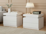 Artiss 2X Bedside Table 2 Drawers Lift-up Storage White FURNI-O-BS-02-WHX2
