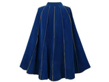 Women's Medieval Stand Collar Deluxe Velvet Gold Trim Cape for AdultRenaissance V1192-AZ-W-0130