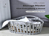Large Hollow-out Clothes Storage Basket, Wall Mountable Laundry Bin, Pink Foldable Hamper for V1221-XM-LB4090-ZS99