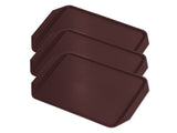3PCS Colorful Food Tray Rectangle Thickened Binaural Plastic Tray Heat Resistance Stackable V1294-YM0523-3118220042016