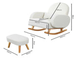 Levede Fleece Rocking Chair with footstool CH1132-BG