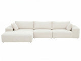 Artiss 3 Seater Modular Sofa Bed Sectional Boneless Couches for Living Room Corduroy Compressed Sofa SBED-K-CDY-4S-WH-ABC