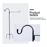 Iron Shepherd Hook with Stable Ground Stake, Heavy Duty Light Hanging Hook for Yard and Garden V1369-AZ3-W-21456