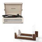 Crosley Voyager Bluetooth Portable Turntable - Dune + Bundled Crosley Record Storage Display Stand V398-CR8017BSS-DU4