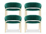 Artiss Dining Chairs Set of 4 Velvet Hollow Armchair Green DINING-B-C04-VEL-GNX4