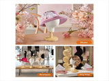 Wig Head Stand Mannequin HeadHat Display Stand Linen Wig Holder, Canvas Dome Detachable Wood Stand V1369-AZ3-W-11469