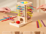 Wooden Stick Game, Montessori Board Game with 36 Colorful Sticks, 3-in-1 Ball and Stick Dexterity V1366-AZ2-W-10706
