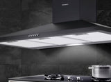Devanti 900mm Range Hood 90cm Rangehood Black RH-D-A17-90-BK