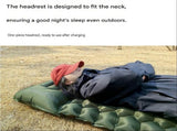 Black Single Outdoor Foot Pump Inflatable Sleeping Pad - 40D Nylon Camping Air V888-ELOSUNG56187-2