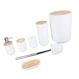 6PCS Bathroom Accessories Set PP Trash Can Soap Dispenser Soap Dish Toothbrush Holder Cup Toilet V1294-YM0901-3112240060811