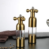 Salt and Pepper Grinder, Manual Stainless Steel Faucet Salt Shakers Mill with Handle, Refillable V1188-WTJ-QDH-01990