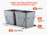 Pullout Trash Can for Kitchen Cabinets,Double Under Sink Garbage Recycling Bin, Under Mount V952-CFLJTDTHSST5OB5S2V0
