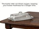 Glass Butter Dish with Lid Rectangular Multifunction Airtight Covered Butter Tray Dishwasher Safe V1294-YM0901-3118260019612