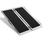 EQUIPMED 91cm Portable Folding Aluminium Access Ramp, 272kg Rated, Black Ultra-Grip, for Wheelchair, V219-HELRMPEQ09KA