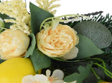 Spring Lemon Wreath Artificial Lemon Teardrop Wreath with Peony Flowers Green Leaves Decorative V1294-YM0523-220323TW02-2