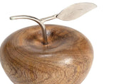 Set 2 Asst Handcrafted Apple & Pear W Antique Silver Leaf 17cm V637-59071APL