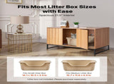 Cat Litter Box Enclosure Furniture, 80 cm Hidden Litter Box Cabinet with Scratch Pad & Storage, V952-JSJJMSPWQ3151XBNF001V0