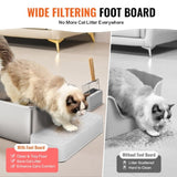 Cat Litter Box, 203 mm Deep, XL Extra Large Stainless Steel Cat Litter Box with Scoop, Wide V952-KFSMSPCBXG3JORQ03V0