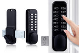 Gate Door Locks Set with Keypad Mechanical Keyless Entry Door Lock for Garden Garage Yard -Black V1263-JX-6287-1