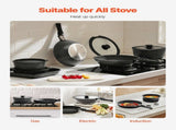 17 Piece Pots and Pans Set, Granite Nonstick Detachable Handle Cookware, Space Saving Induction V952-LGTZLGKCSB6GQBCKJV0