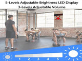 LED Gym Clock Interval Timer, 1.5in Metal Count Down/Up Programmable Stopwatch Adjustable Volume V1370-AZ4-00642
