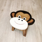 Kids Wooden Stool Monkey V574-PLANETSTOOLMON